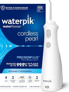 Waterpik Cordless Pearl Rechargeable Portable Water Flosser for Teeth